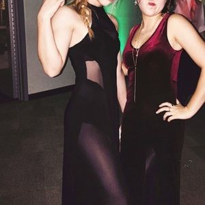 Black Long Mesh Dress